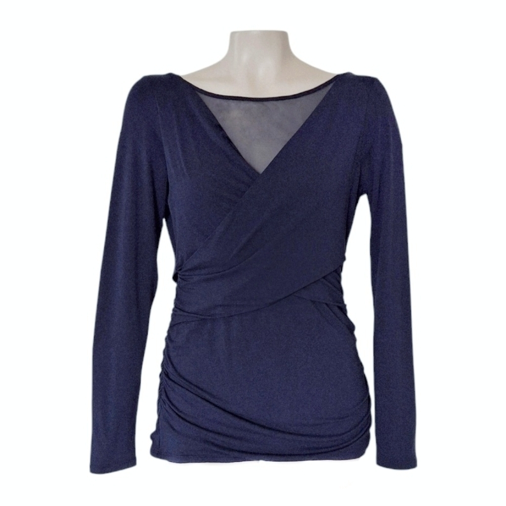 White House Black Market Glam Navy Top Bodycon Balletcore Going Out